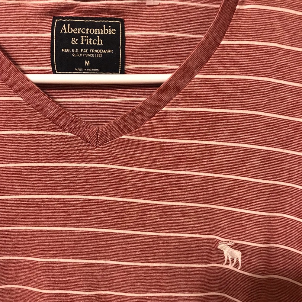 Abercrombie red and white striped tee